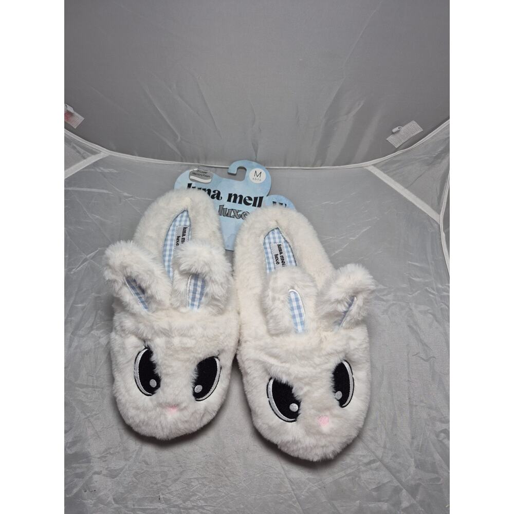 💥 LUNA MELLOW Luxe Plush Bunny 2x Memory Foam Slippers M (US 6.5 - 7.5) B6